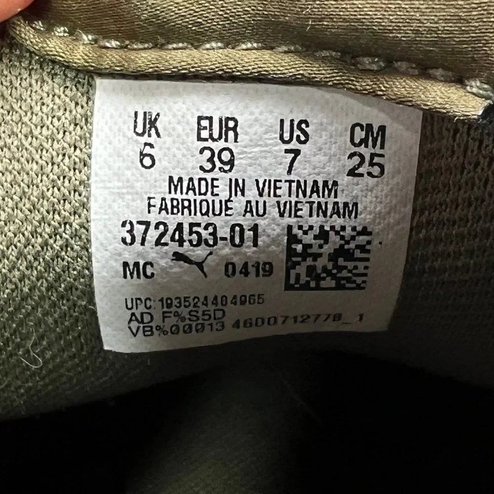 Puma Shoes Women's Size 7‎ Cali Zero Demi Army Green Sneakers